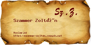 Szammer Zoltán névjegykártya