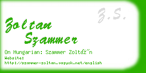 zoltan szammer business card